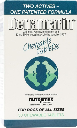 a box of denamarin chewable tablets for dogs liver health