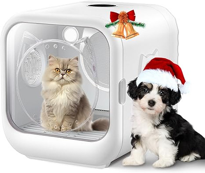 Automatic Pet Fur Dryer for Cats and Small Dogs Adjustable Temp Quiet Cat Dryer with Five Air Vents, 
360 Drying Cat Dryer Machine, 
Fast Pet Dryer Box, Safe Cat Dryer Box with Timer
